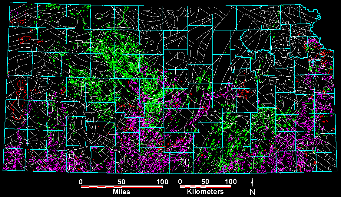 Smaller gravity map of Kansas