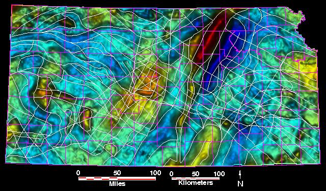 Smaller gravity map of Kansas