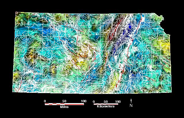 Smaller gravity map of Kansas