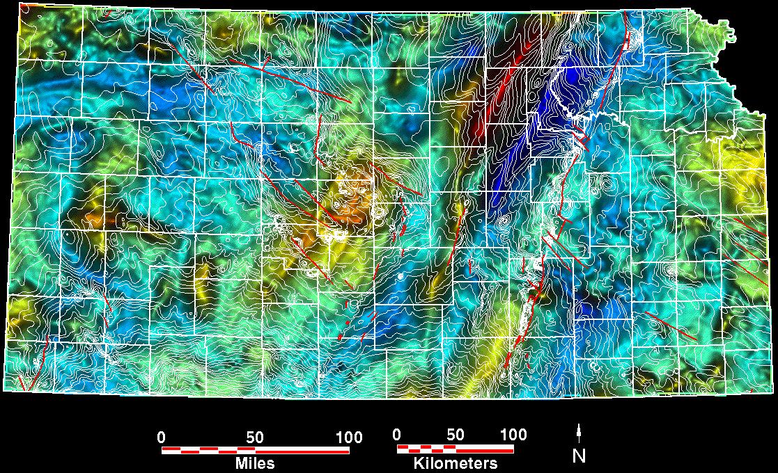 Smaller gravity map of Kansas