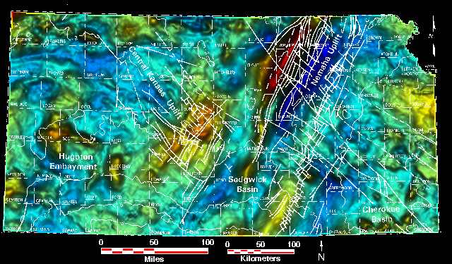 Smaller gravity map of Kansas