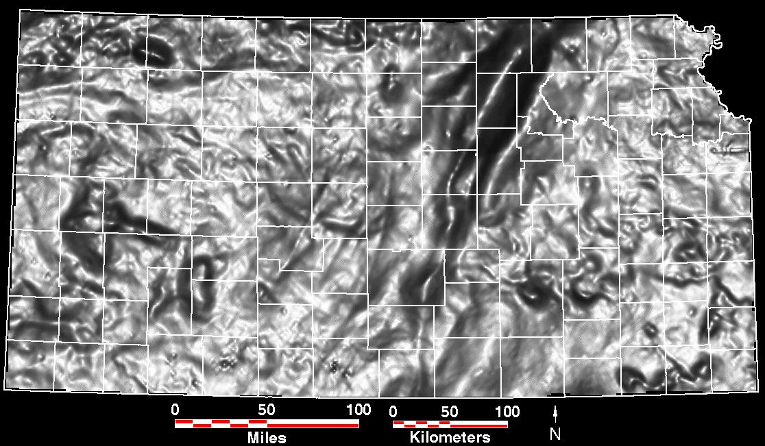 Smaller gravity map of Kansas