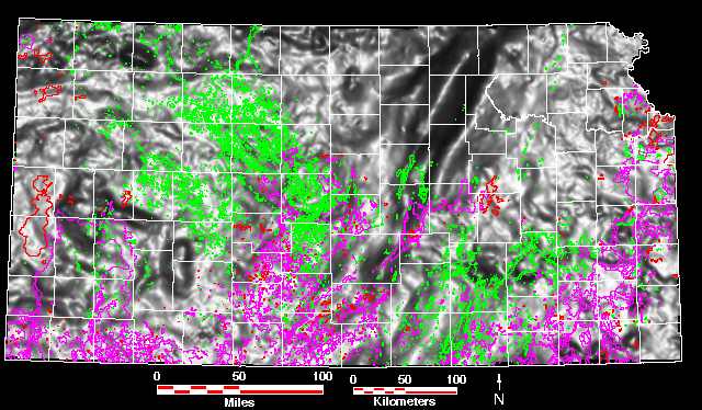 Smaller gravity map of Kansas