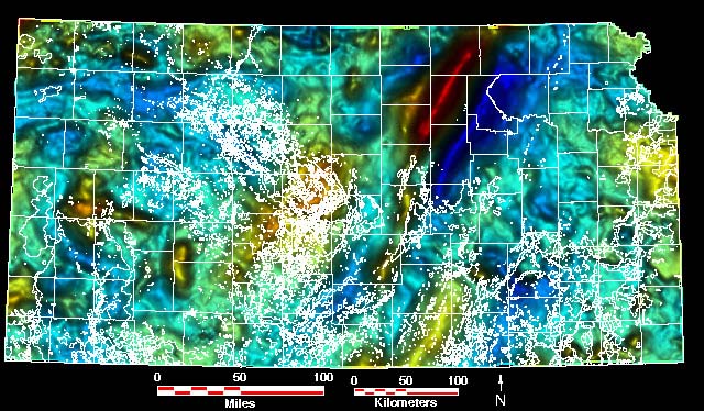 Smaller gravity map of Kansas