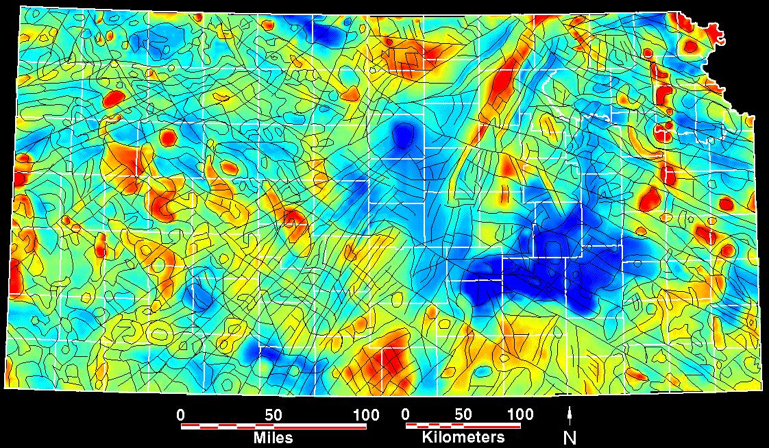 Smaller magnetic map of Kansas