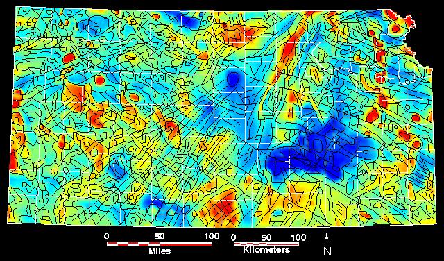 Smaller magnetic map of Kansas