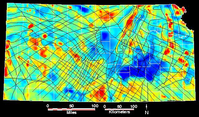 Smaller magnetic map of Kansas