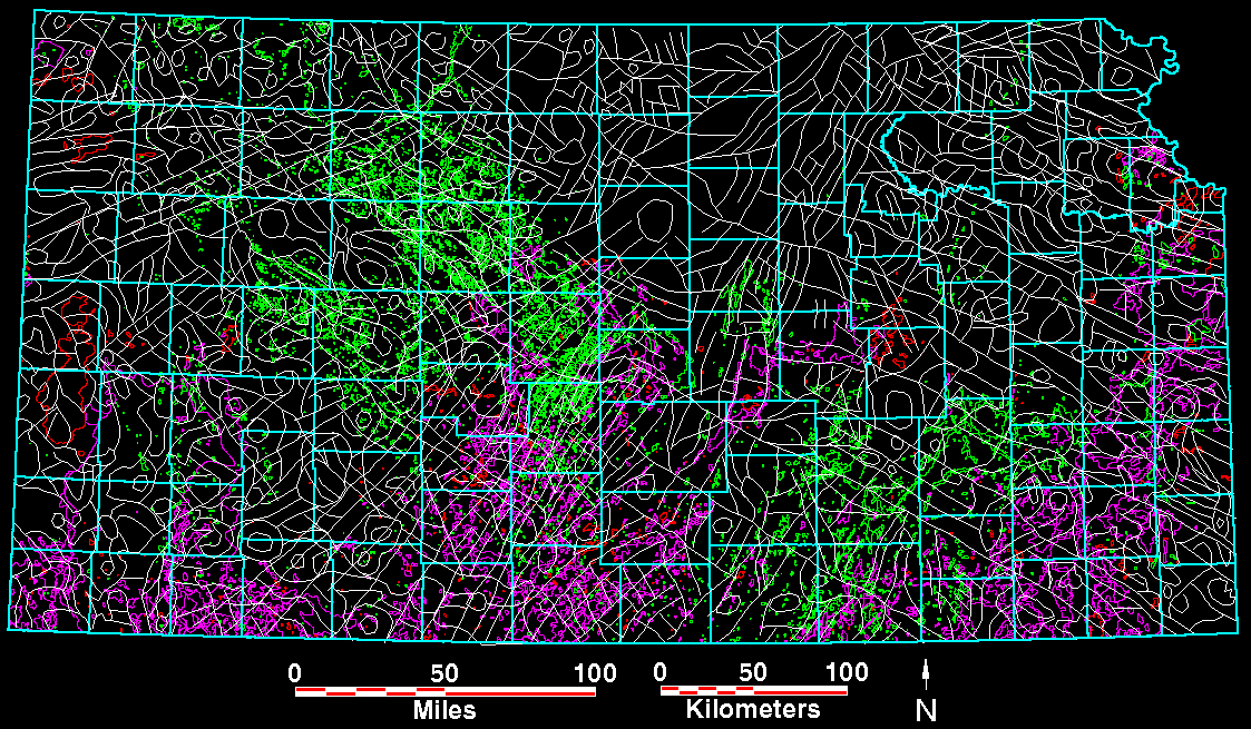 Smaller magnetic map of Kansas