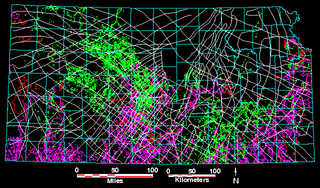 Smaller magnetic map of Kansas