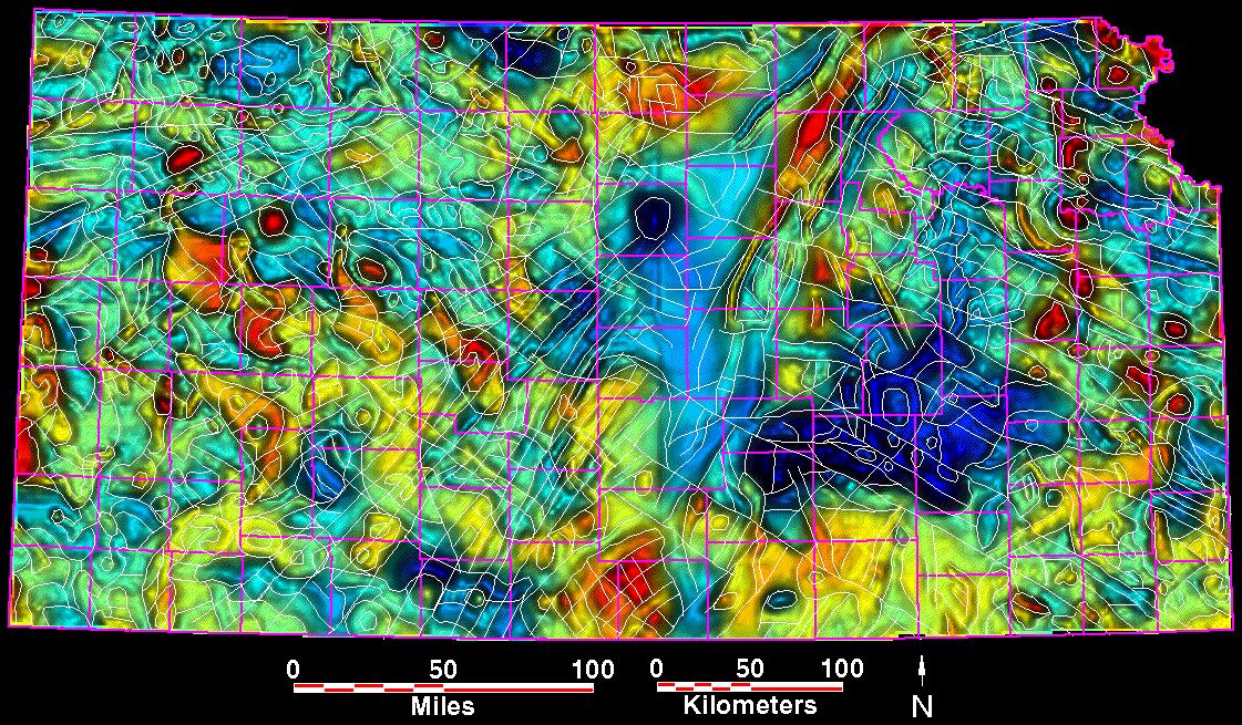 Smaller magnetic map of Kansas