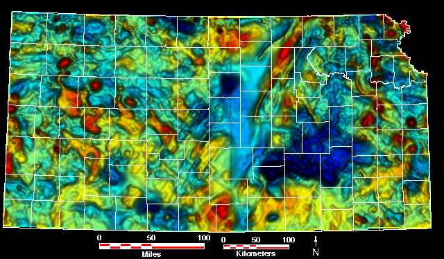 Smaller magnetic map of Kansas