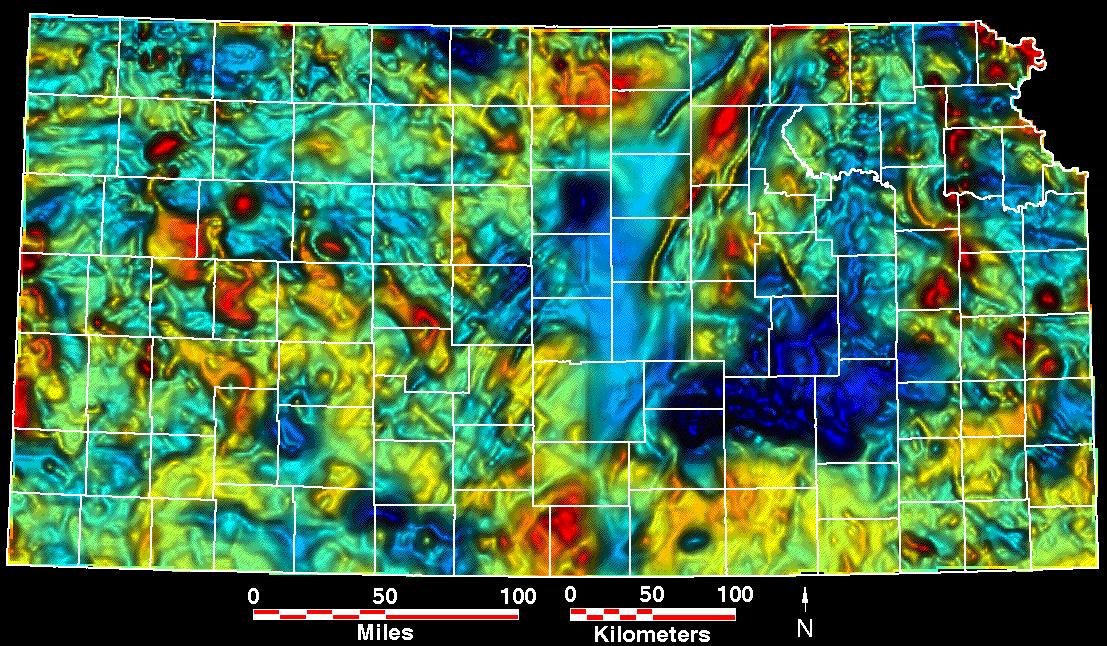 Smaller magnetic map of Kansas