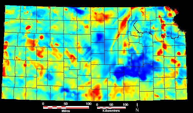 Smaller magnetic map of Kansas