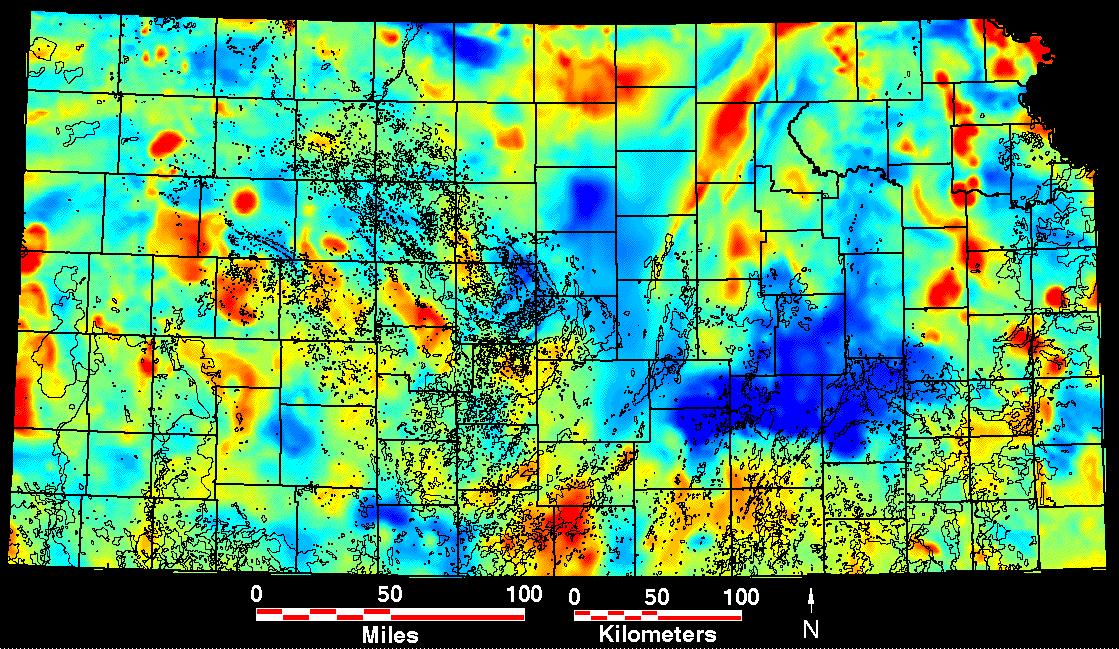 Smaller magnetic map of Kansas
