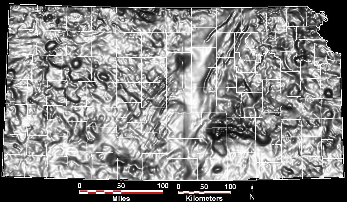 Smaller magnetic map of Kansas