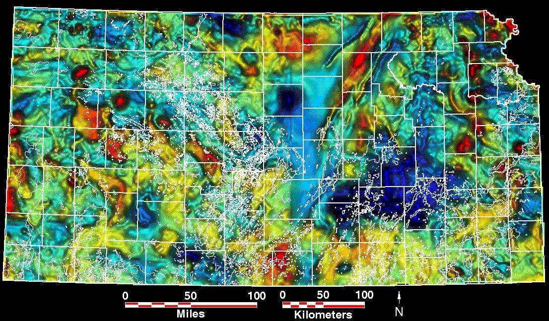 Smaller magnetic map of Kansas
