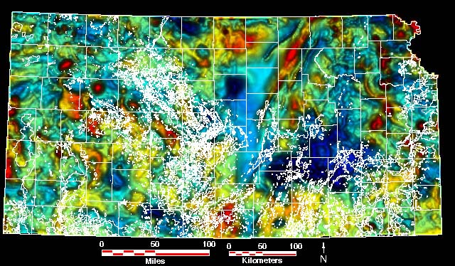 Smaller magnetic map of Kansas