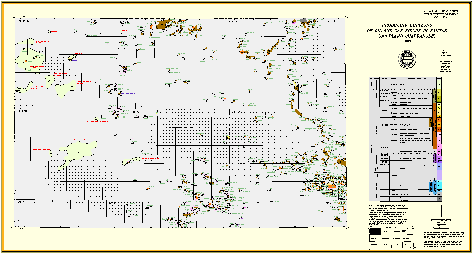 Goodland quadrangle oil and gas fields
