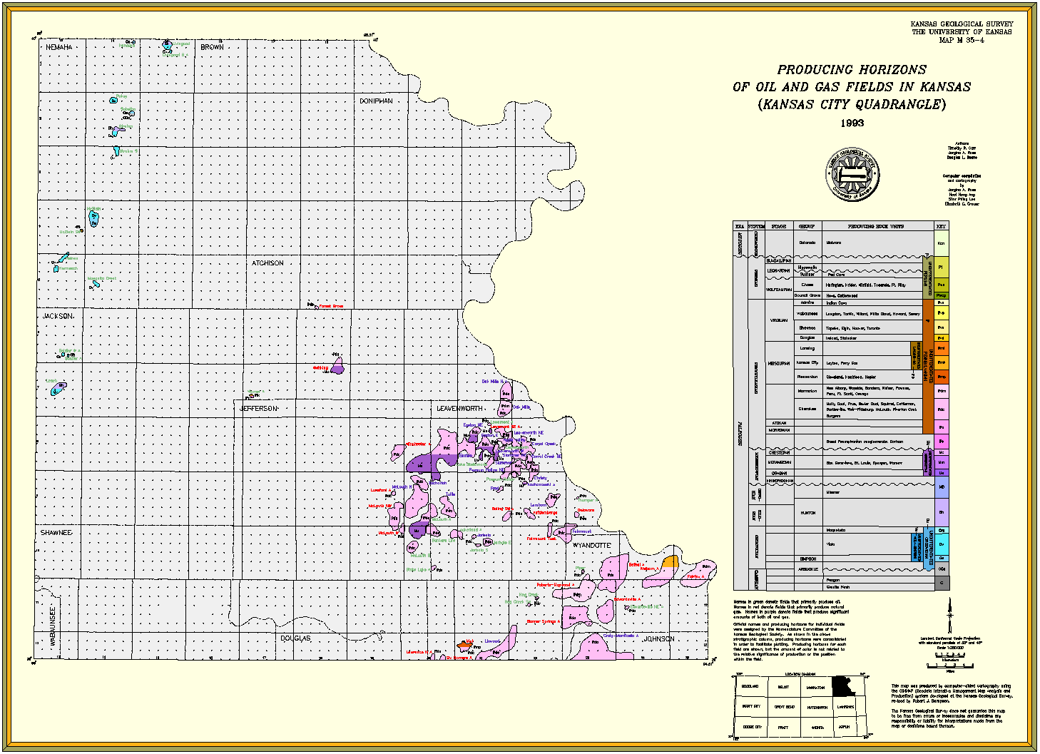Kansas City quadrangle oil and gas fields