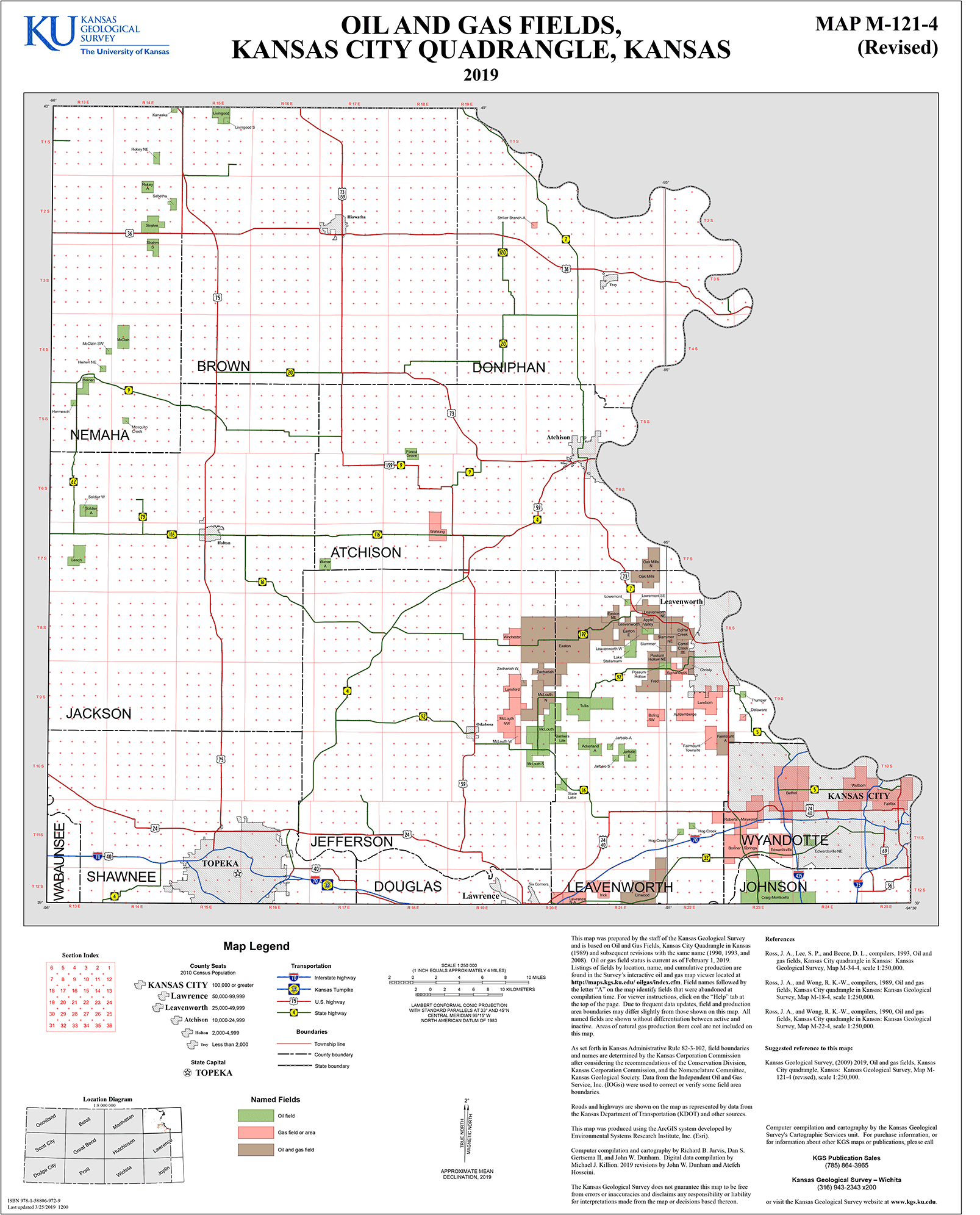 Kansas City quadrangle oil and gas fields