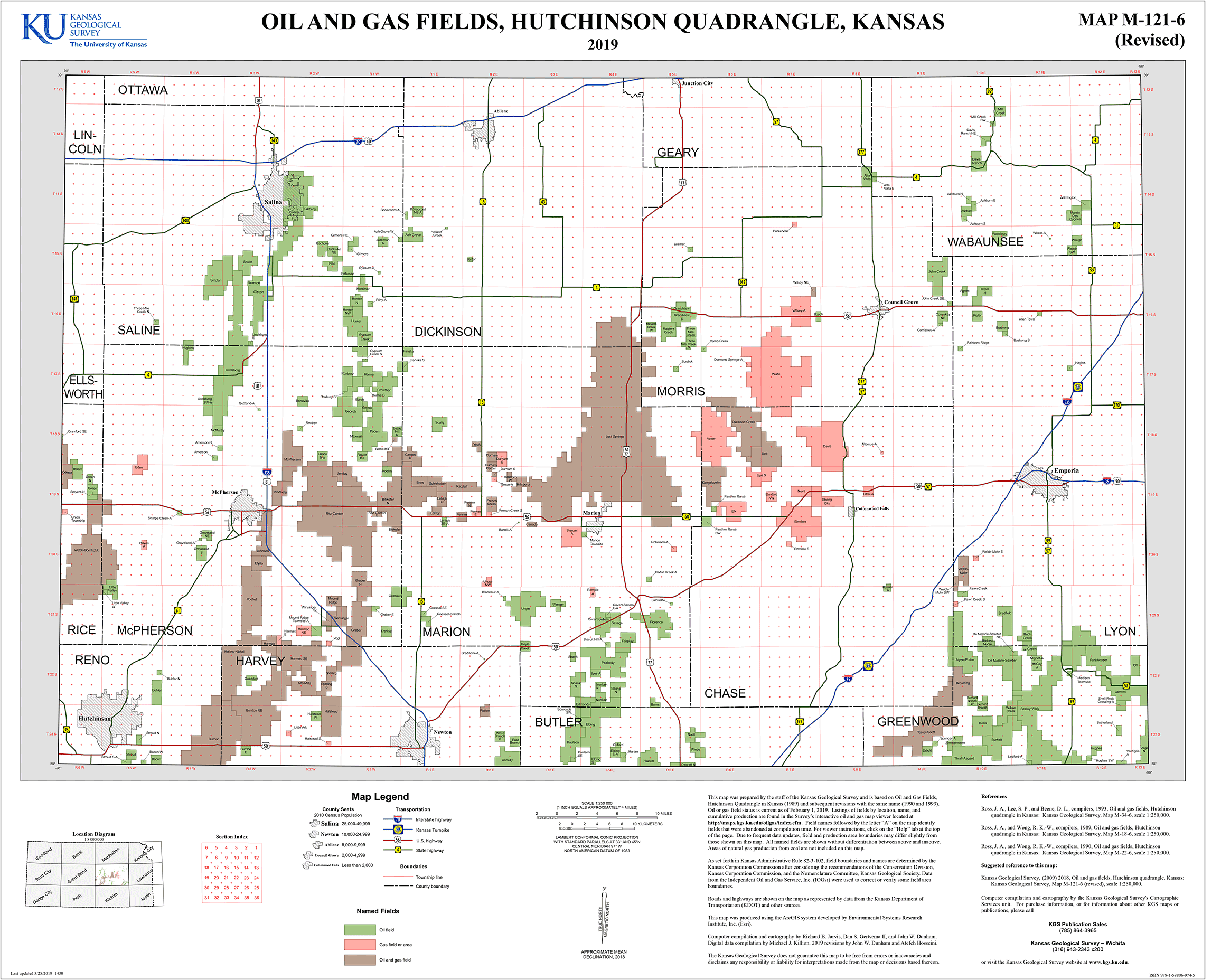 Hutchinson quadrangle oil and gas fields