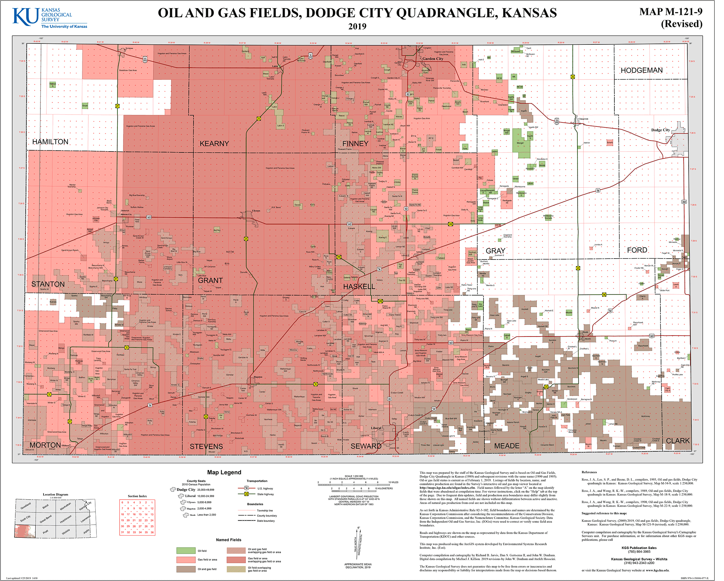 Dodge City quadrangle oil and gas fields