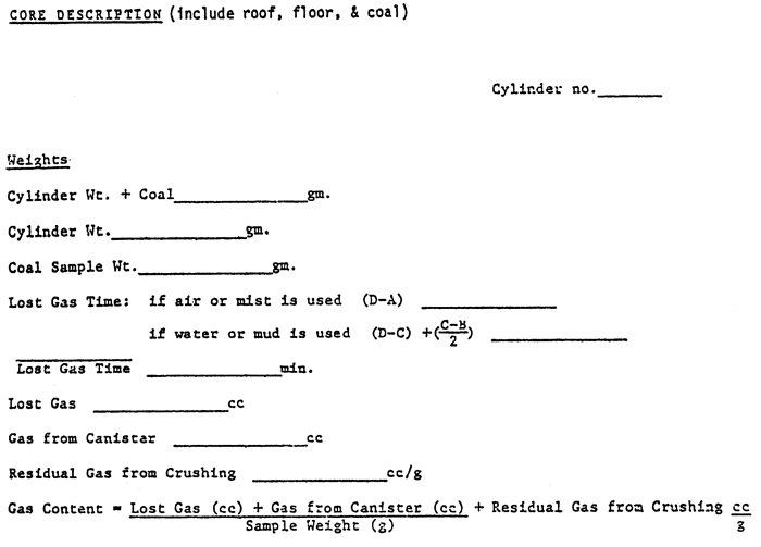 Data sheet for calulations.