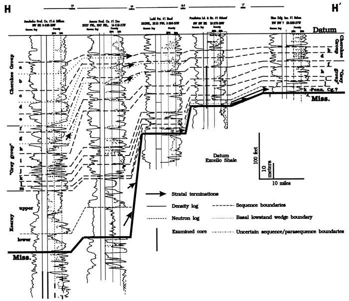 Cross section H-H' from Gray group reference section.