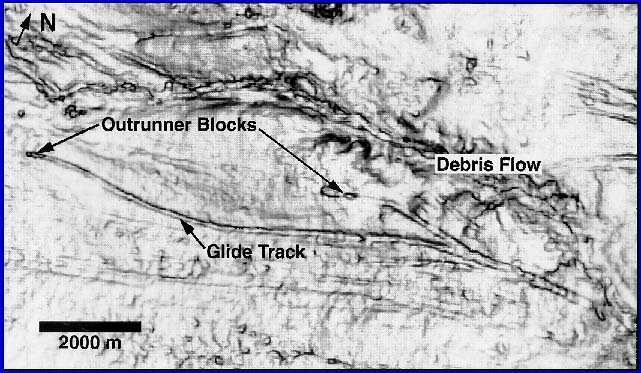 coherence good at showing debris flow, glide track, and other detailed features