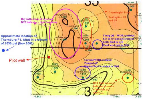 wells and significant evenets in T15S, R26W, Sect. 35 and T16S, R26W, Sec. 3