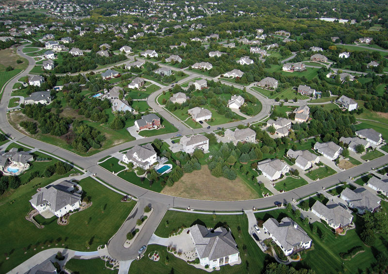 Photo from kite; modern housing development in Manhattan.