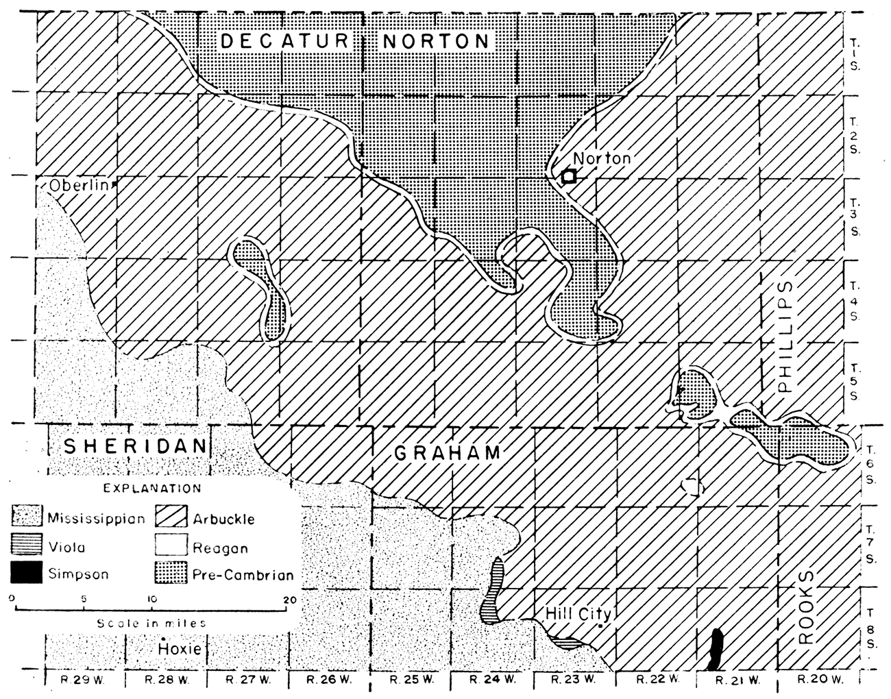 Pre-Pennsylvanian areal geologic map of the Cambridge arch and vicinity.