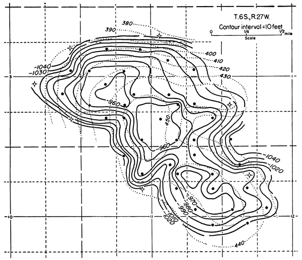 Structure map of Adell field.