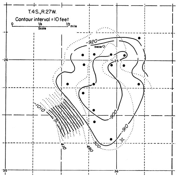 Structure map of Jennings field.