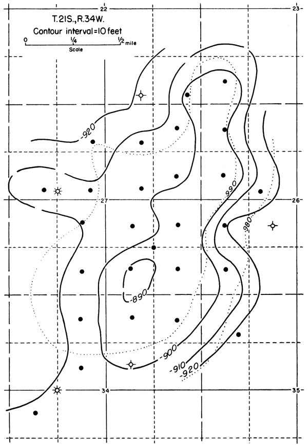 Structure map of Nunn field.