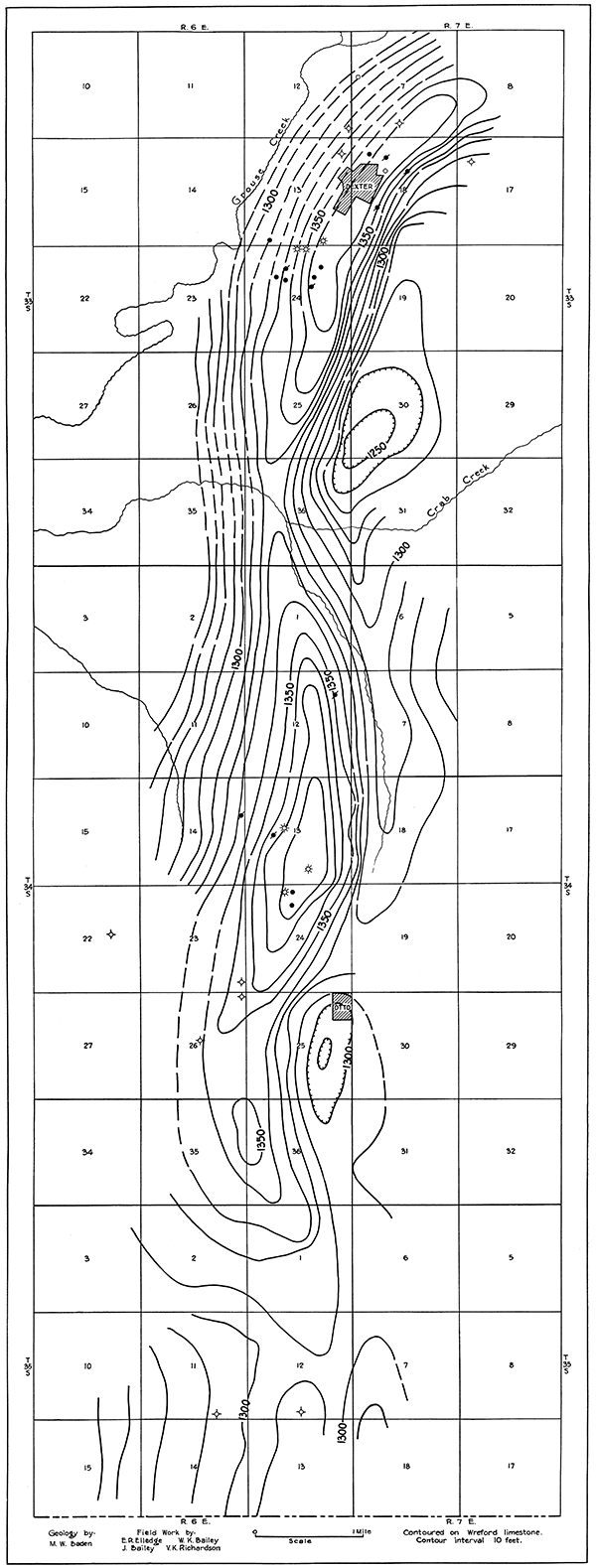 Map of the Dexter anticline.