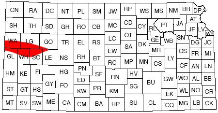 Report covers parts of Wallace, Logan, Gove, Greeley, Wichita, Scott, and Lane.