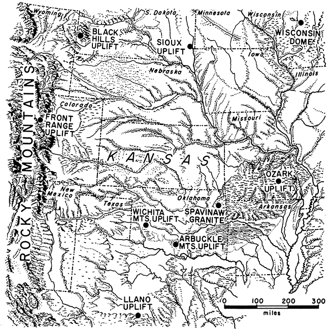 Precambrian rocks exposed in Midcontinent.