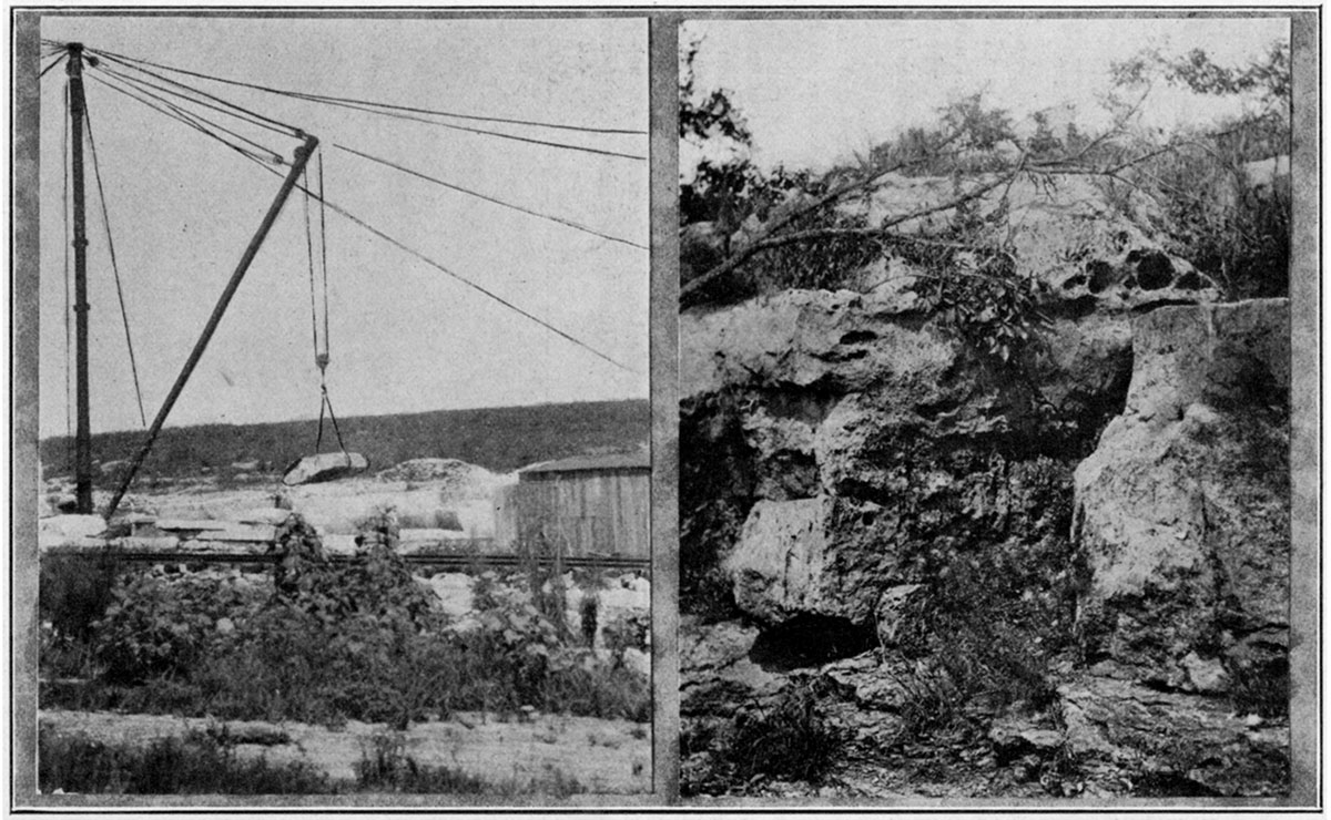 Black and white photos of exposures of limestone.