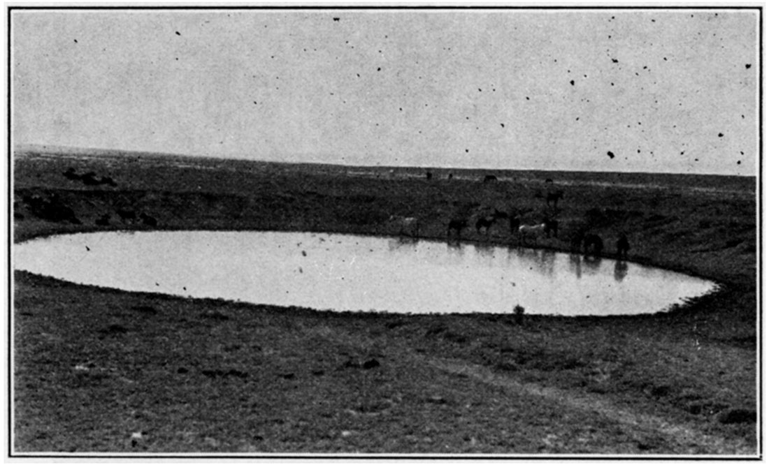 Black and white photo of limestone sink, Hamilton county.