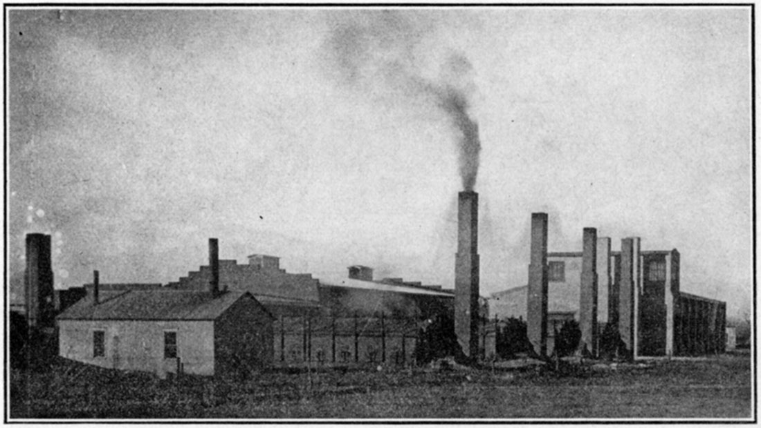 Black and white photo of a gypsum mill at Medicine Lodge, Kan.