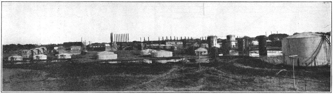 Black and white photo of Milliken oil refinery, Arkansas City, Kan.