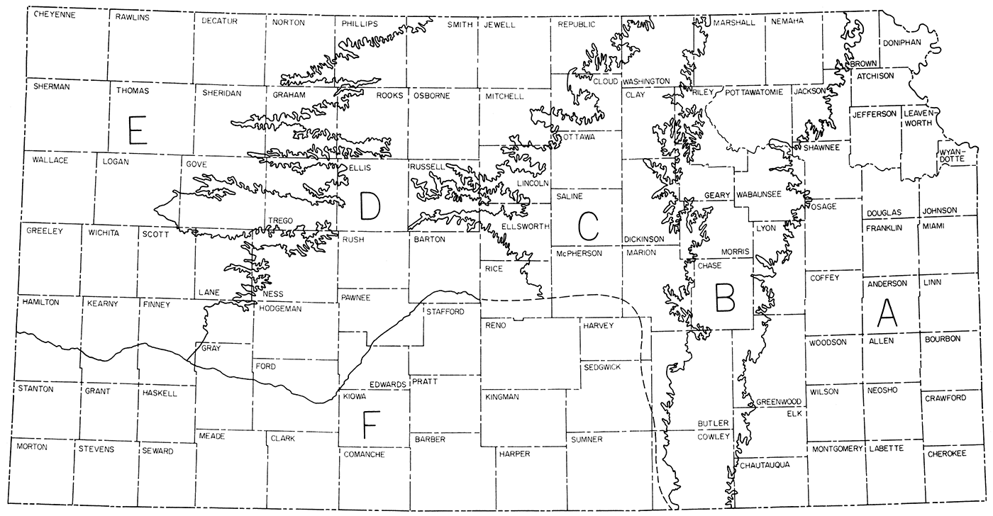 Distribution of cement raw materials in Kansas by zones.