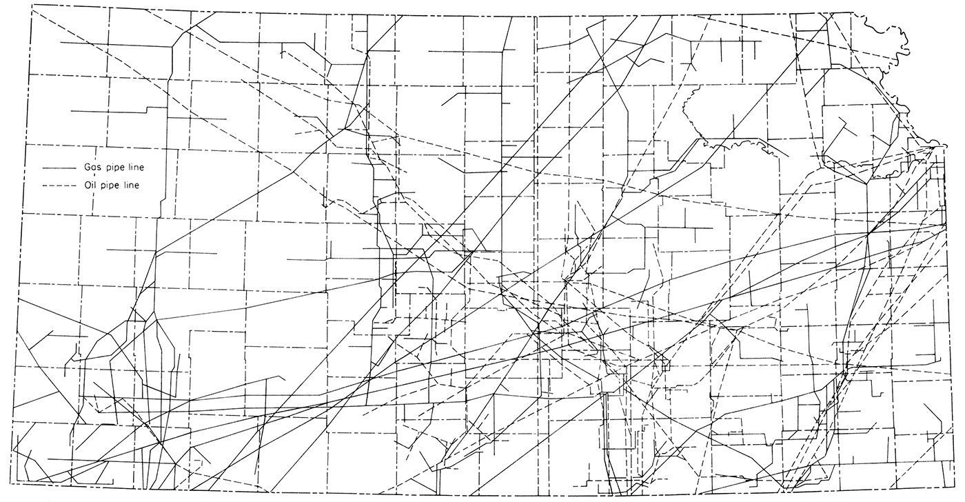 Pipelines in Kansas, oil and natural gas.