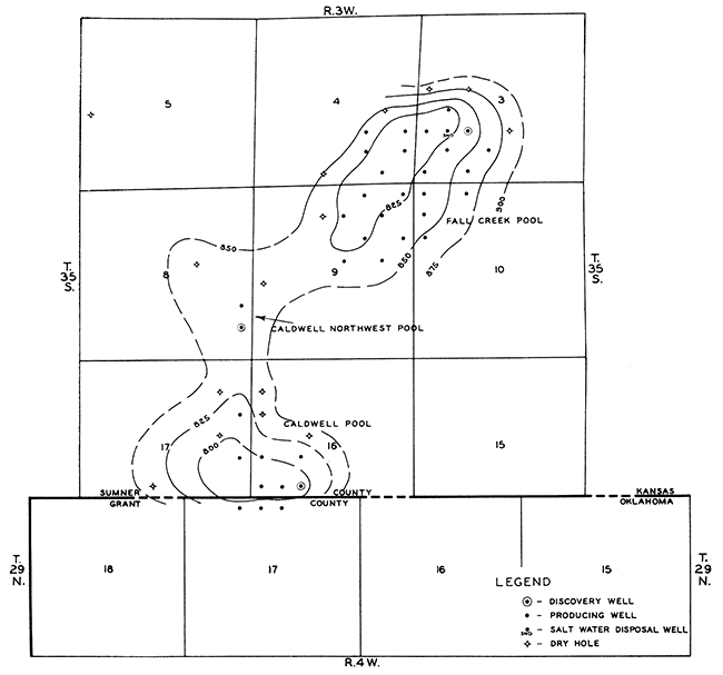 Subsurface structure map contoured on top of Marmaton Group.