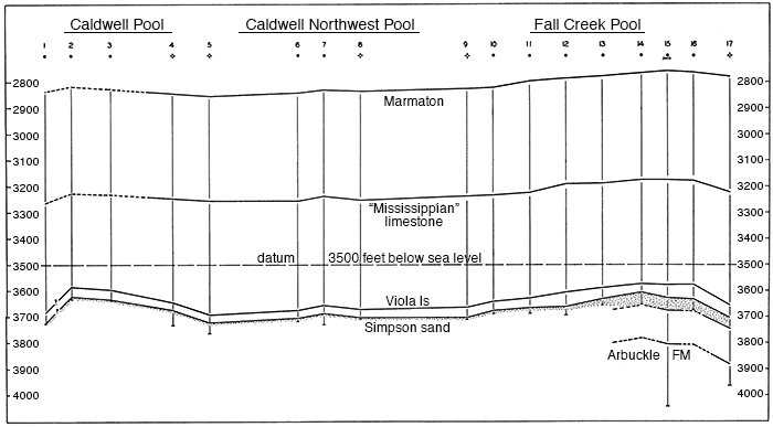 Southwest-northeast subsurface geologic section.