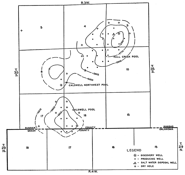 Subsurface structure map contoured on top of Marmaton Group.