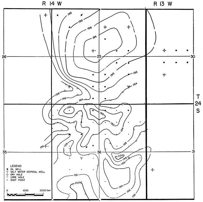 Conventional seismic structure map, Stone Corral anhydrite.