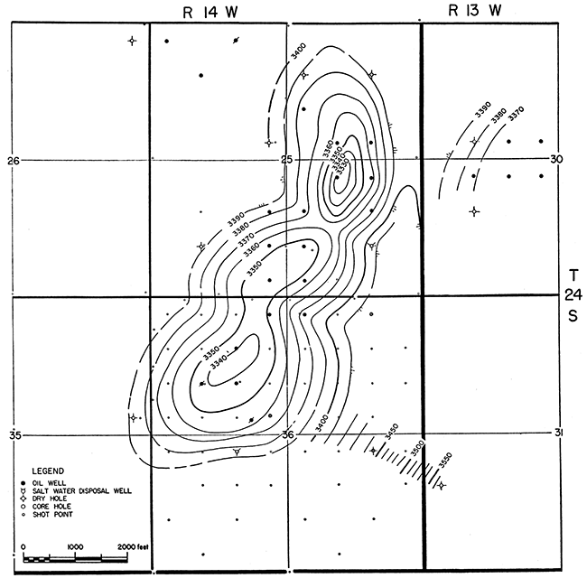 Isopachous map, Stone Corral to Arbuckle.