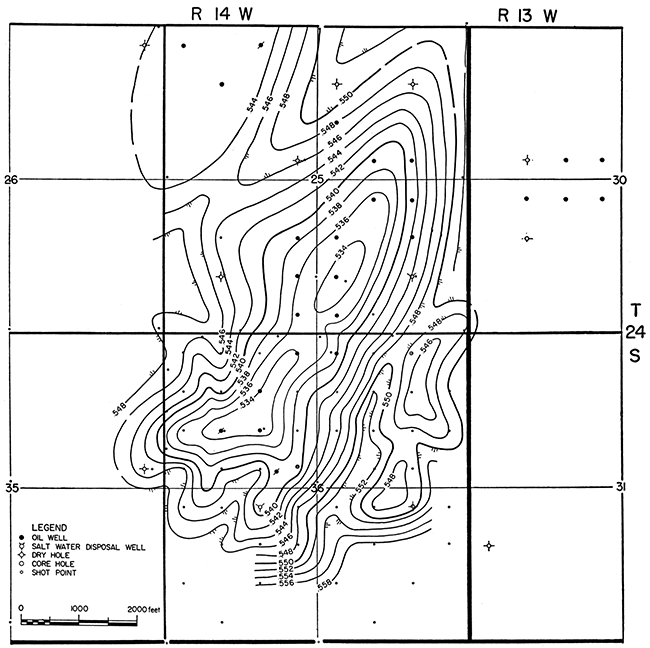 Isochron map, Stone Corral to pre-Pennsylvanian.